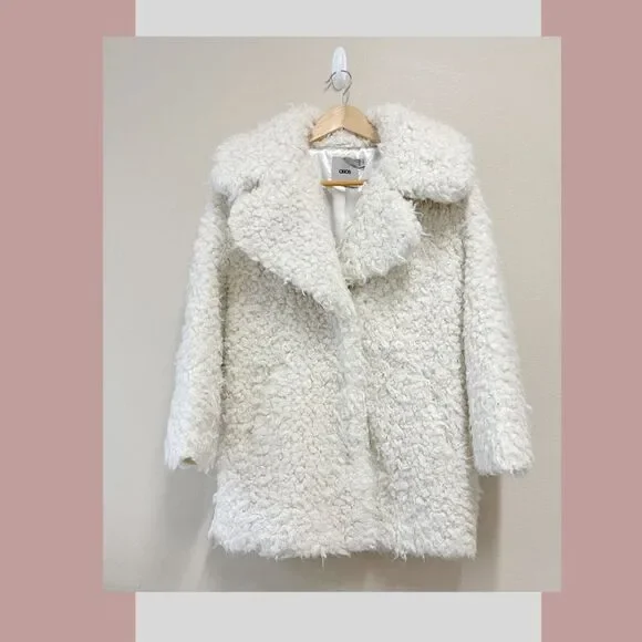 ASOS Faux Fur Coat with Snap Closure, Size 4 - Picture 6 of 8